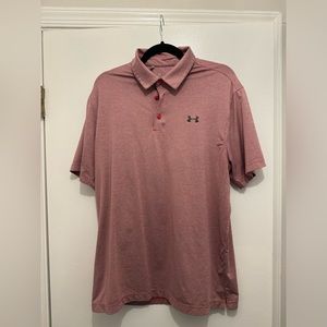 Under Armour Red and Grey striped polo shirt